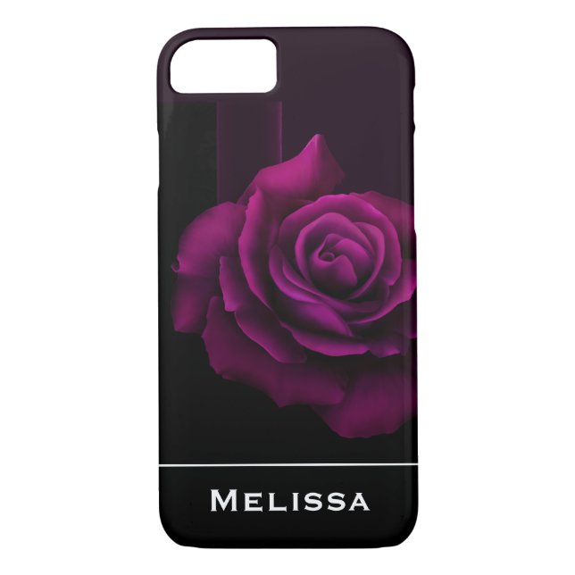 Gothic Purple Red Rose Flower Case-Mate iPhone Case (Back)