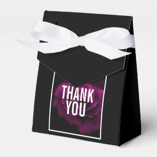 Gothic Purple-Red Rose Flower Thank You Favour Box