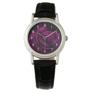 Gothic Purple Red Rose Flower Watch