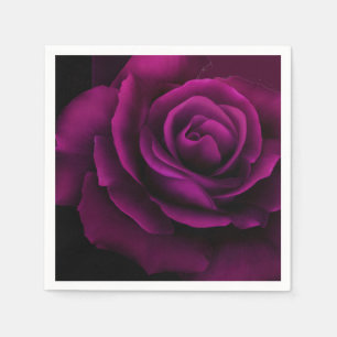 Gothic Purple Red Rose Napkin