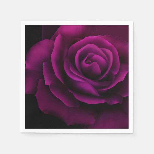 Gothic Purple Red Rose Napkin (Front)