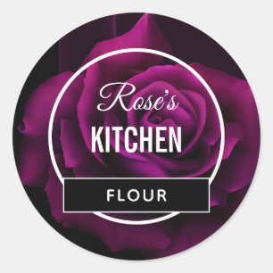 Gothic Purple Rose Kitchen Stickers