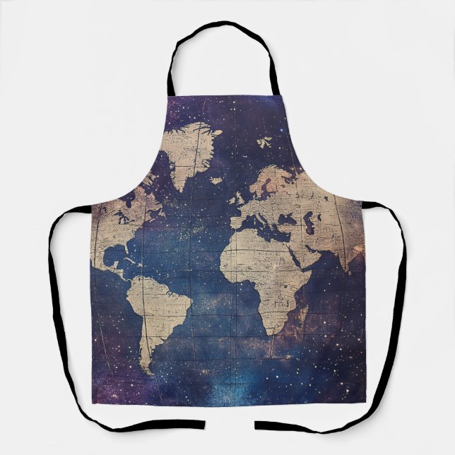 Gothic Purple Vintage Celestial Map Apron (Front)