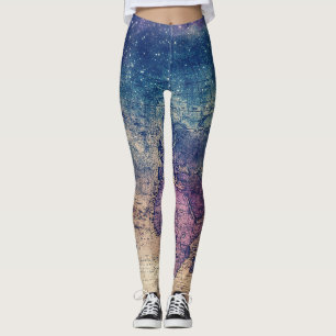Gothic Purple Vintage Celestial Map Leggings