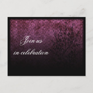 Gothic Purple Wedding, invitation postcard