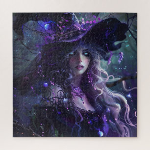 Gothic Purple Witch Jigsaw Puzzle