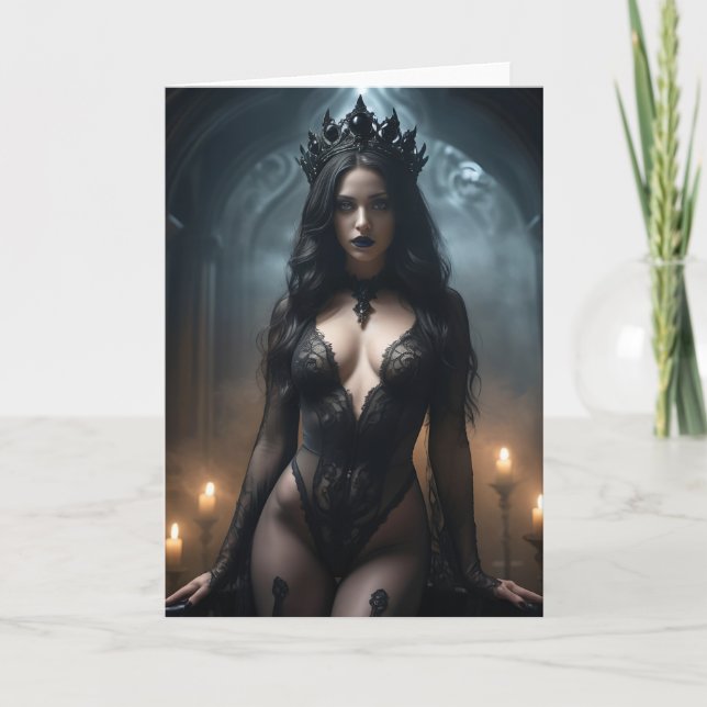 Gothic Queen Greeting Card Thank You Card (Front)