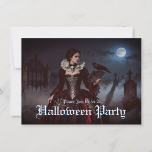 Gothic Queen in Moonlit Graveyard