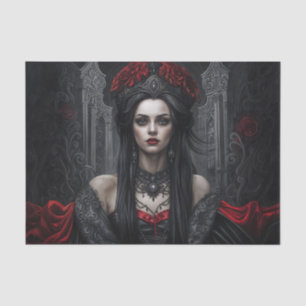 Gothic Queen Portrait Decoupage   Dark Vampire Tissue Paper