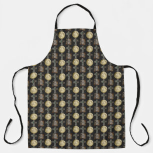 Gothic R.I.P. Headstone Celtic Cross Full Moon Art Apron