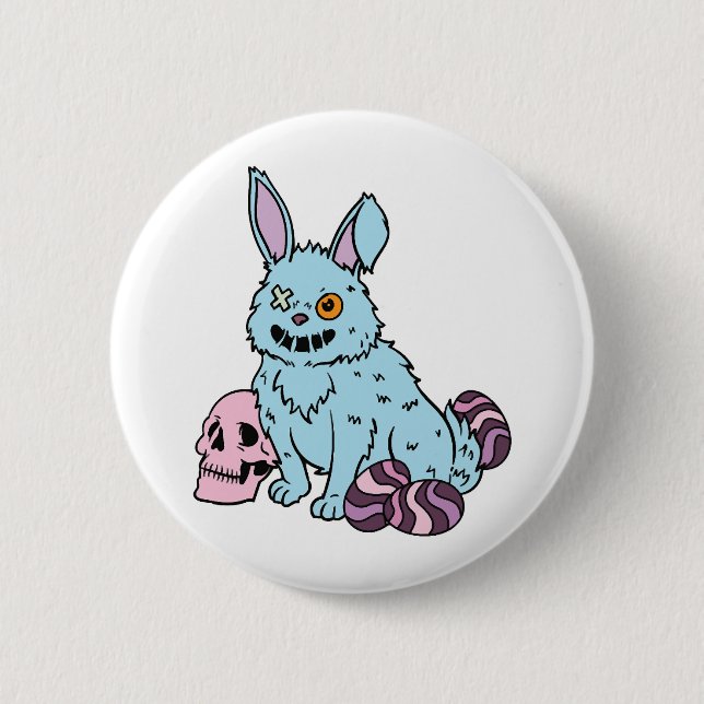 Gothic Rabbit Gothic Bunny Gothic Easter Emo Goth  6 Cm Round Badge (Front)