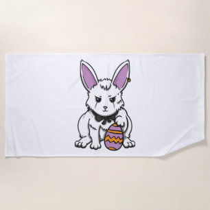 Gothic Rabbit Gothic Bunny Gothic Easter Emo Goth  Beach Towel