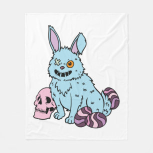 Gothic Rabbit Gothic Bunny Gothic Easter Emo Goth Fleece Blanket