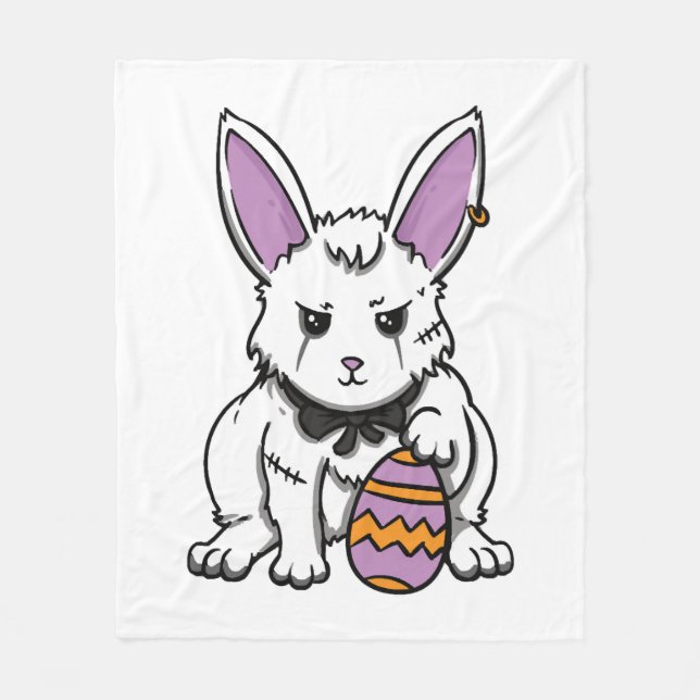 Gothic Rabbit Gothic Bunny Gothic Easter Emo Goth  Fleece Blanket (Front)