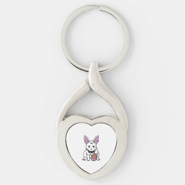 Gothic Rabbit Gothic Bunny Gothic Easter Emo Goth  Key Ring (Front)