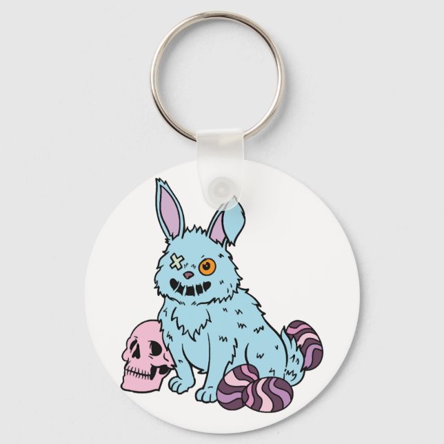 Gothic Rabbit Gothic Bunny Gothic Easter Emo Goth  Key Ring (Front)
