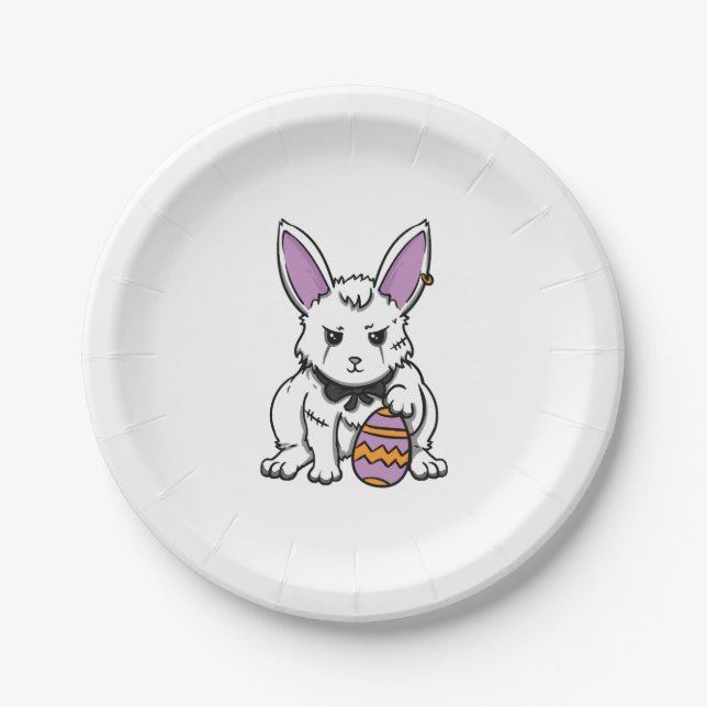Gothic Rabbit Gothic Bunny Gothic Easter Emo Goth  Paper Plate (Front)