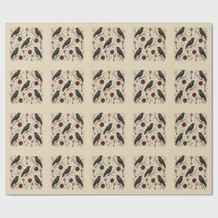 Gothic Raven Antique Keys Victorian Halloween Wrapping Paper