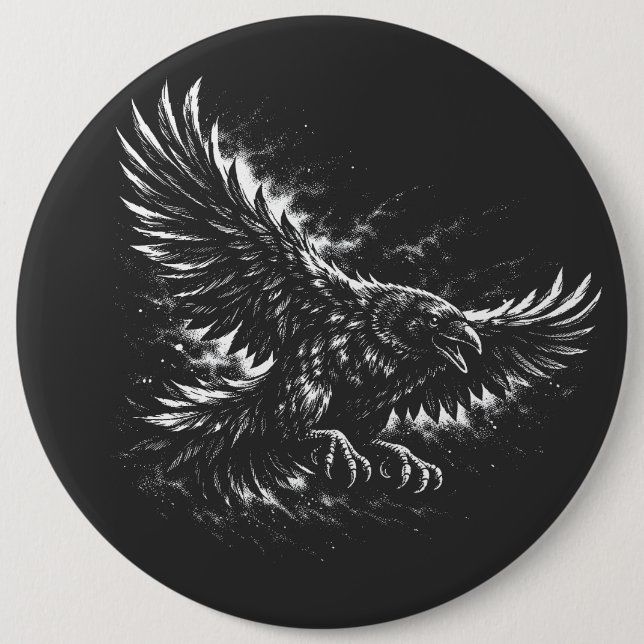 Gothic Raven – by BurnsInHell 6 Cm Round Badge (Front)