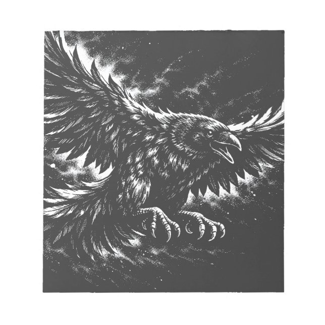 Gothic Raven – by BurnsInHell Notepad (Front)