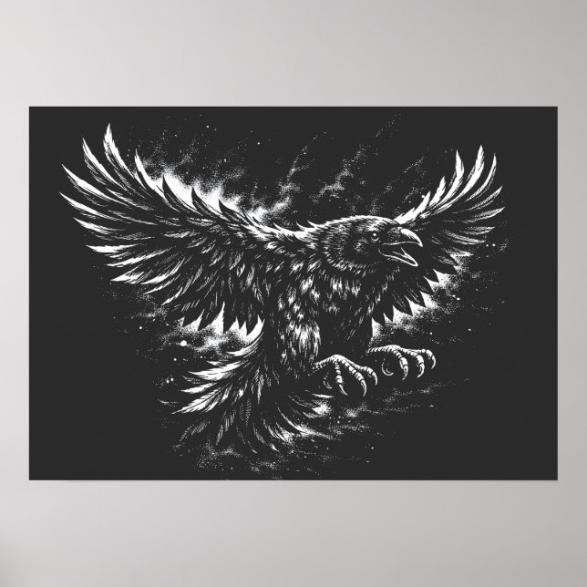 Gothic Raven – by BurnsInHell Poster (Front)