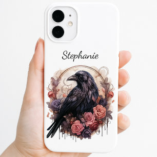 Gothic Raven Dark Academia Floral iPhone 16 Case