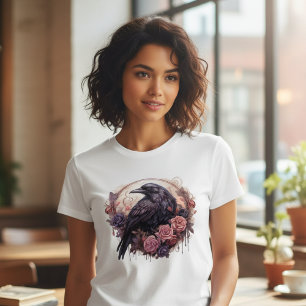 Gothic Raven Dark Academia Graphic T-Shirt