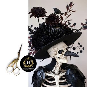 Gothic Raven Feathers Skeleton Skull Decoupage  Tissue Paper