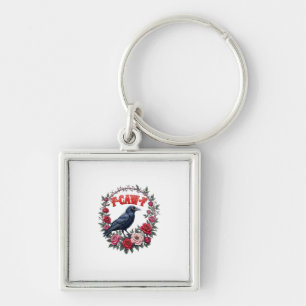 Gothic Raven Funny Halloween F-Caw-F Crow Vintage  Key Ring