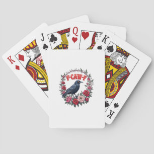 Gothic Raven Funny Halloween F-Caw-F Crow Vintage Playing Cards