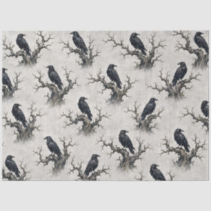Gothic Raven Gnarled Tree Pattern Tissue Paper