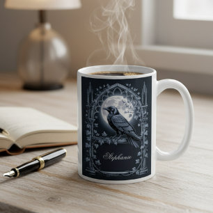 Gothic Raven Moonlit Dark Academia Coffee Mug