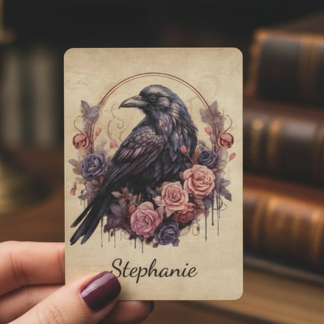 Gothic Raven Playing Cards – Mystical Bloom Deck (Dark academia black raven playing cards
)