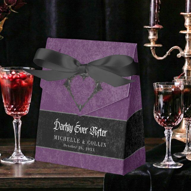 Gothic Raven Purple Darkly Ever After Wedding Favour Box (Creator Uploaded)