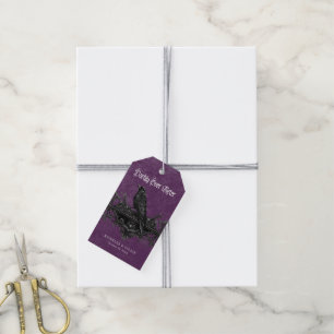 Gothic Raven Purple Darkly Ever After Wedding Gift Tags