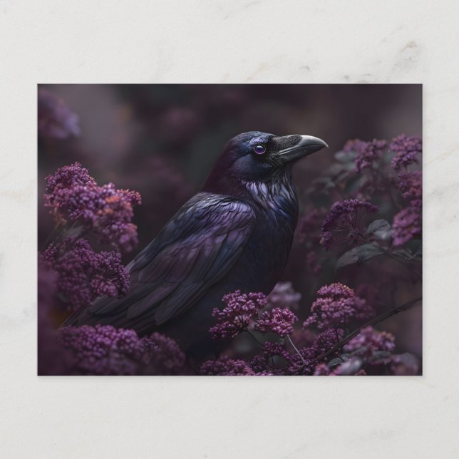 Gothic Raven Purple Foliage Postcard (Front)