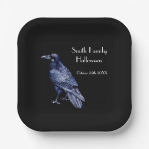 Gothic Raven Something Wicked Halloween Party Paper Plate