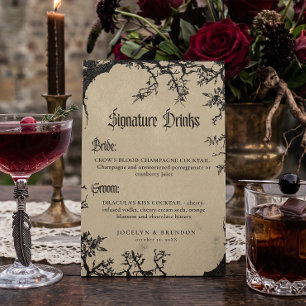 Gothic Raven Tree Black Tan Wedding Drinks