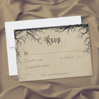Gothic Raven Tree Engraving Black Tan Wedding