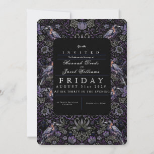 Gothic Raven William Morris Wedding Invitation