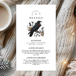 Gothic Raven Winter Wedding Enclosure Card