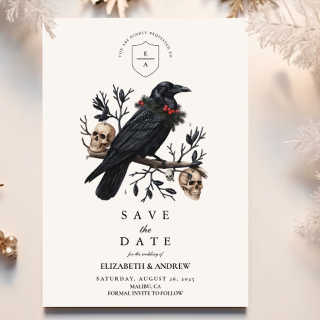 Gothic Raven Winter Wedding Save The Date (Creator Uploaded)