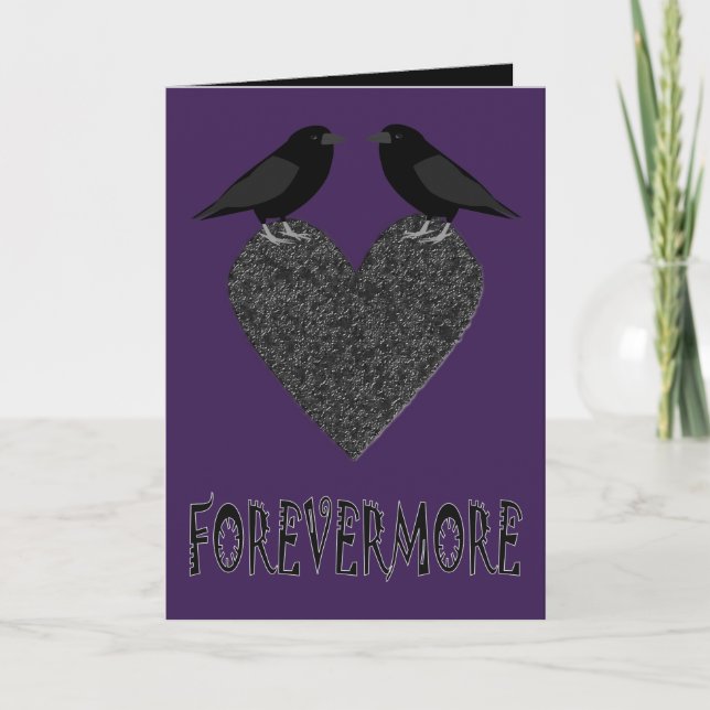 Gothic Ravens and Black Heart Custom Card (Front)