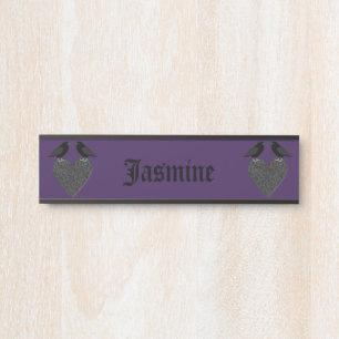 Gothic Ravens and Black Heart Custom Door Sign