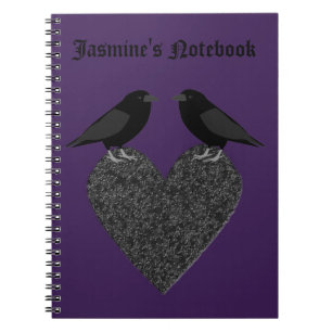 Gothic Ravens and Black Heart Custom Notebook