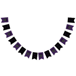 Gothic Ravens and Black Heart Custom Wedding Bunting