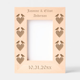 Gothic Ravens and Black Heart Custom Wedding Etched Frames