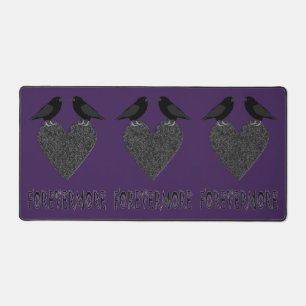 Gothic Ravens and Black Heart Desk Mat