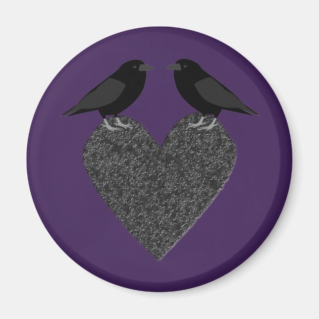 Gothic Ravens and Black Heart Magnet (Front)