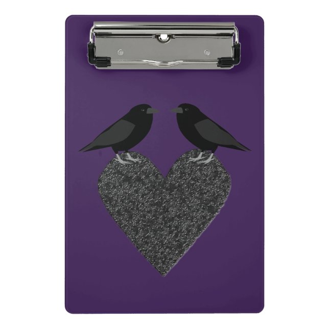 Gothic Ravens and Black Heart Mini Clipboard (Front)